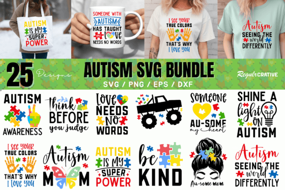 Autism Quotes SVG Bundle for Crafts and Graphics