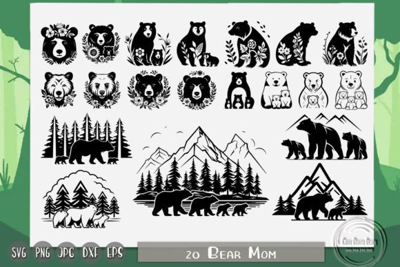 Bear Mom, Bear Family, Floral Bear: A Versatile Graphic for Crafts