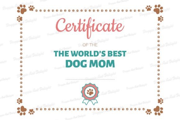 Best Dog Mom Printable Certificate: A Versatile Graphic for Crafts and Graphics