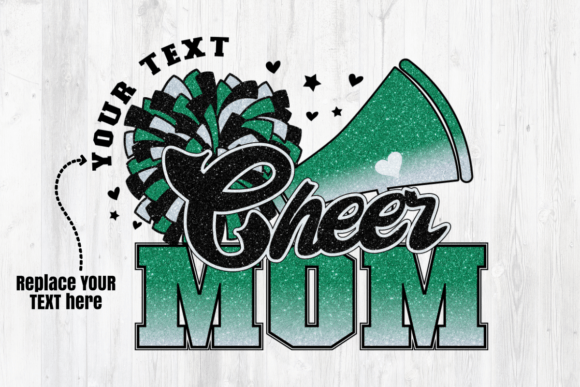Cheer Mom Green White Sublimation: A Versatile Graphic for Local Business Branding