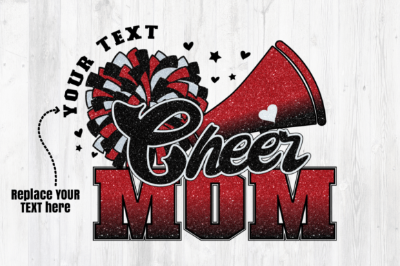 Cheer Mom Maroon Black Sublimation: A Bold Graphic for Crafts and Branding