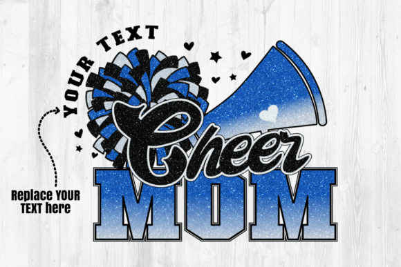 Cheer Mom Navy Blue White Sublimation for Crafts & Graphics