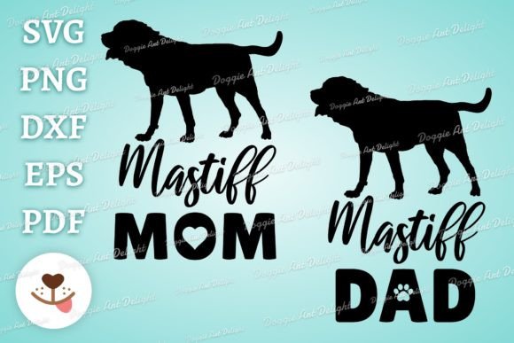Mastiff Mom & Dad: A Premium Graphic Design Asset for Creative Branding