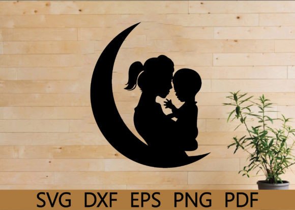 Mom and Child Metal Wall Art Graphics for Crafts