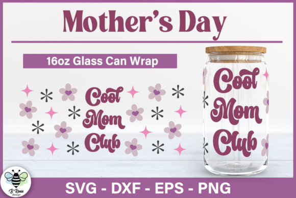 Mother's Day Glass Can SVG: A Graphic Design Asset for Crafts and Branding