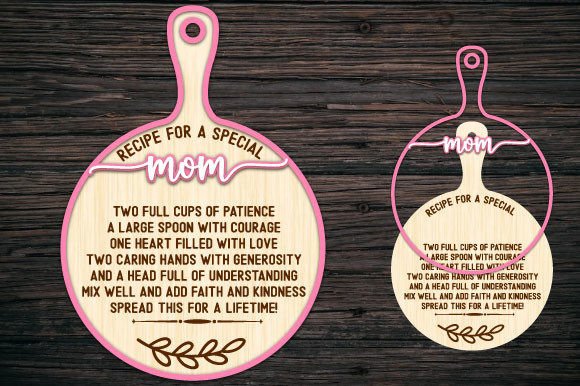 Recipe for a Special Mom Cutting Board Graphics and Crafts