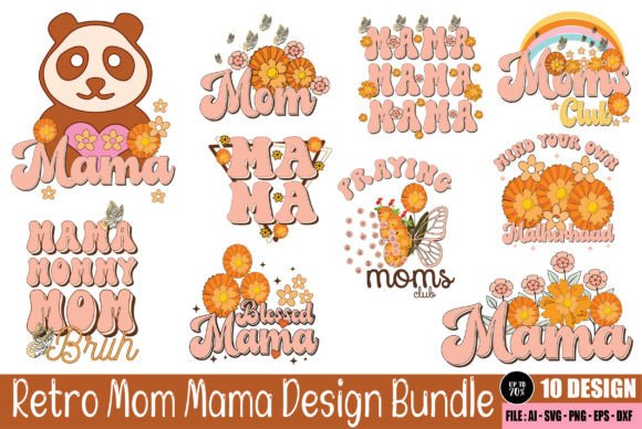 Retro Mom Mama Design Bundle: A Graphic Design Asset for Crafts and Blogs